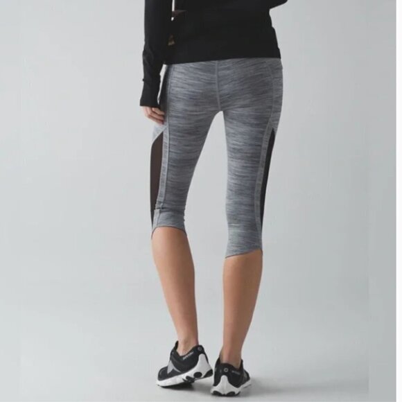 Lululemon Sun Runner Crop Space Dye Camo Seal Grey Deep Coal/Black 6 - Picture 1 of 14